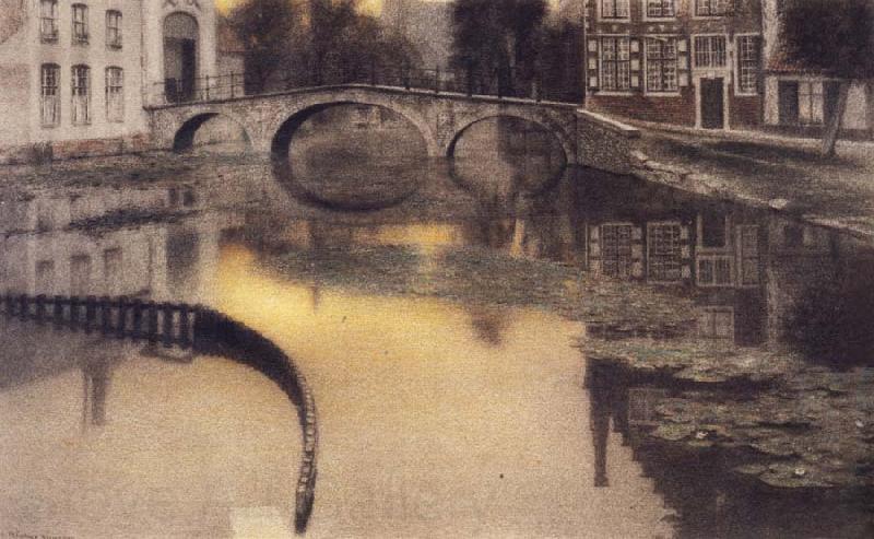 Fernand Khnopff Memory of Bruges,The Entrance of the Beguinage Norge oil painting art